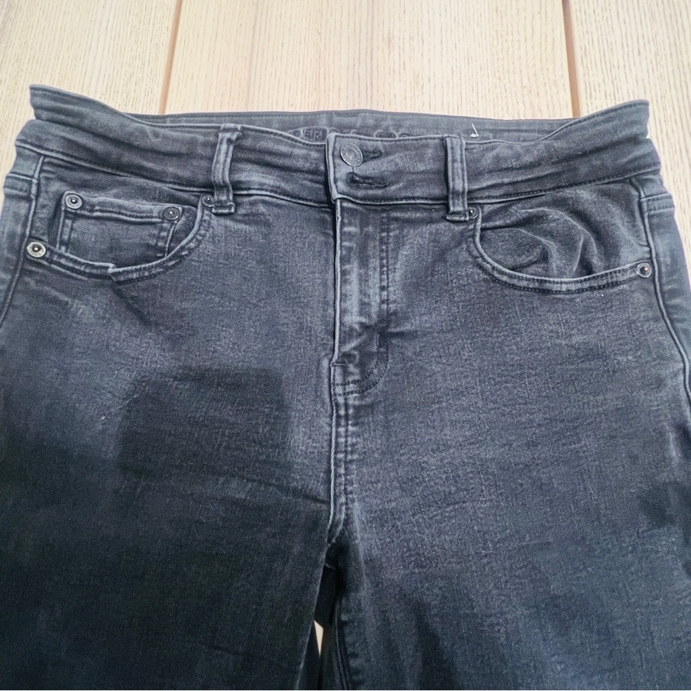 American eagle artist flare next level stretch dark wash denim jeans 14 long - Picture 4 of 16